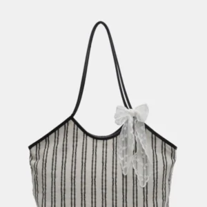Striped Canvas Tote Bag